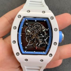 Richard Mille RM055 KV Factory V2 White Rubber Strap